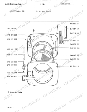 Схема №10 LAVBELLA 1003 с изображением Мини-ручка для посудомойки Aeg 8996454239402